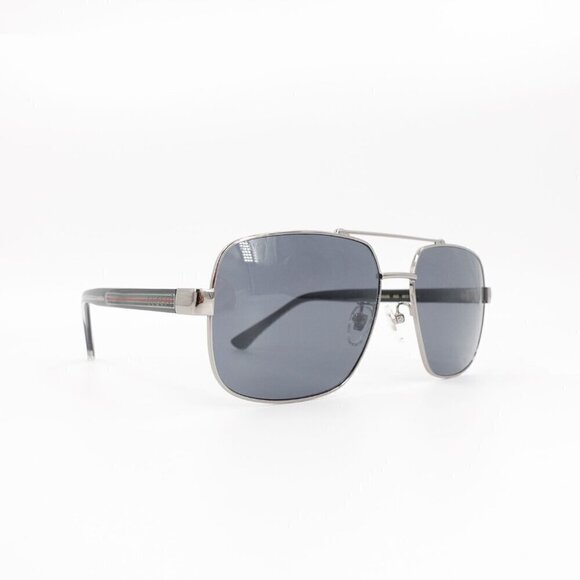 Gucci GG0529 Squared Aviator Sunglasses Silver Gray OS - Picture 14 of 16